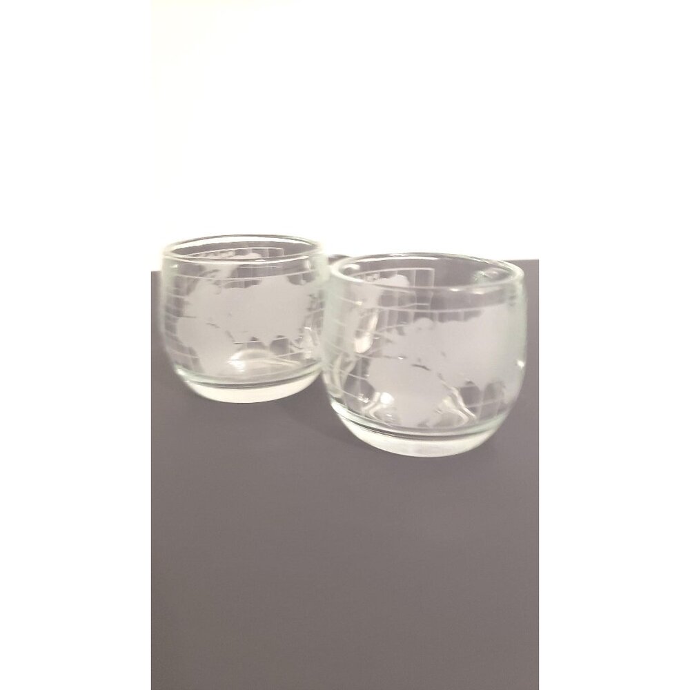 Vintage Nestle Glass Map Mugs from the 70s Vintage Gift Items